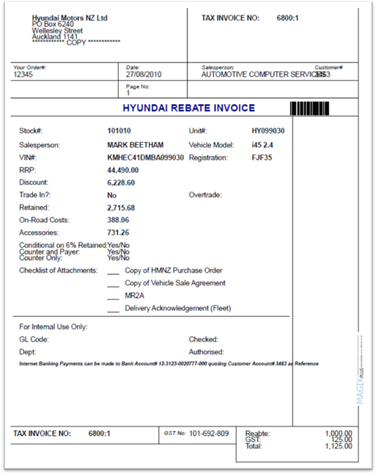 Tax Rebate Fir Purchasing A New Vehicle After Total Loss